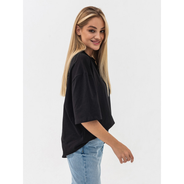 Футболка оверсайз шоколад RAY OVERSIZE Black