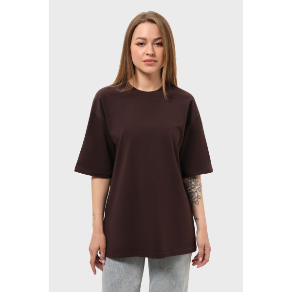 Футболка оверсайз шоколад RAY OVERSIZE Коричневий