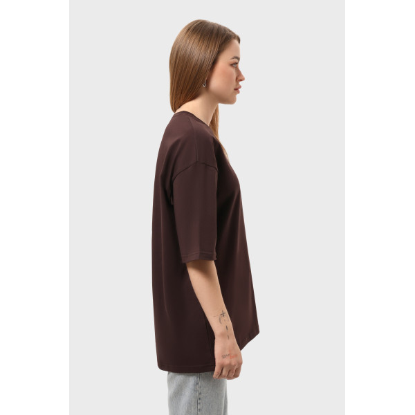 Футболка оверсайз шоколад RAY OVERSIZE Коричневий