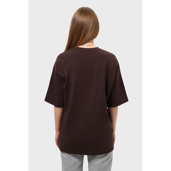 Футболка оверсайз шоколад RAY OVERSIZE Коричневий