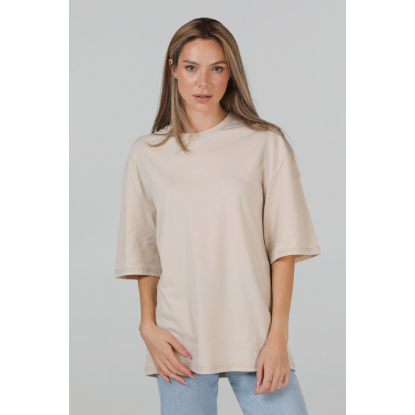 Футболка оверсайз шоколад RAY OVERSIZE Бежевий