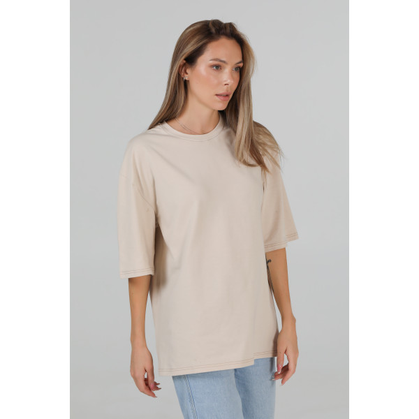 Футболка оверсайз шоколад RAY OVERSIZE Бежевий