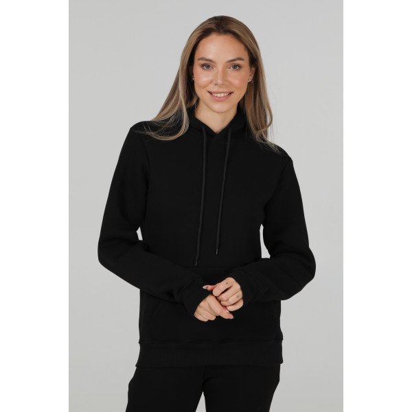 Худі утеплений чорний RAY BASIC  UNISEX Чорний
