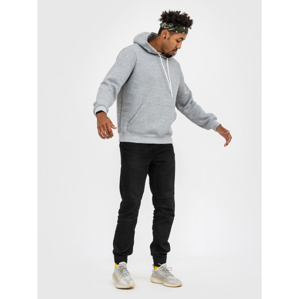 Худі утеплений чорний RAY BASIC  UNISEX Сірий