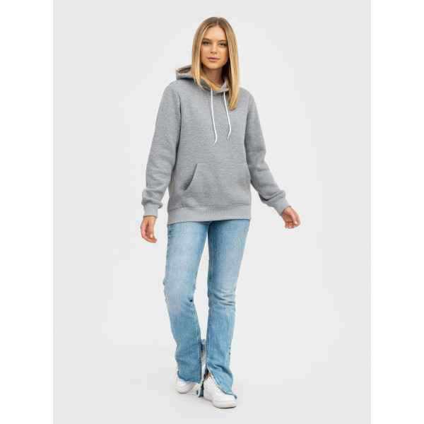 Худі утеплений чорний RAY BASIC  UNISEX Сірий