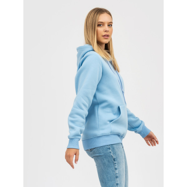 Худи утепленное RAY BASIC черное, Sky Blue