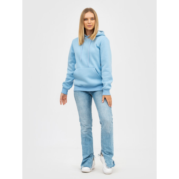 Худи утепленное RAY BASIC черное, Sky Blue