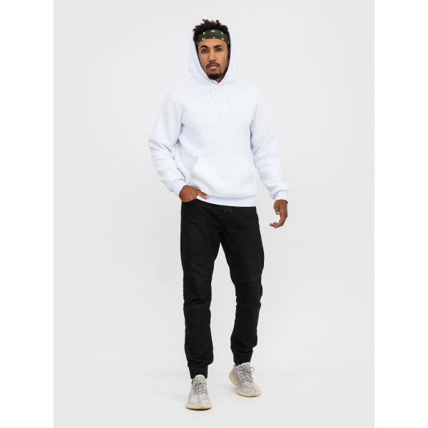 Худі утеплений чорний RAY BASIC  UNISEX Білий