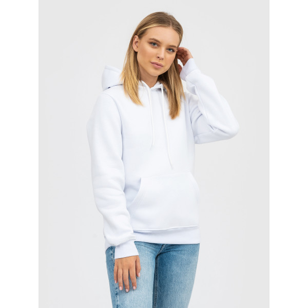 Худі утеплений чорний RAY BASIC  UNISEX Білий