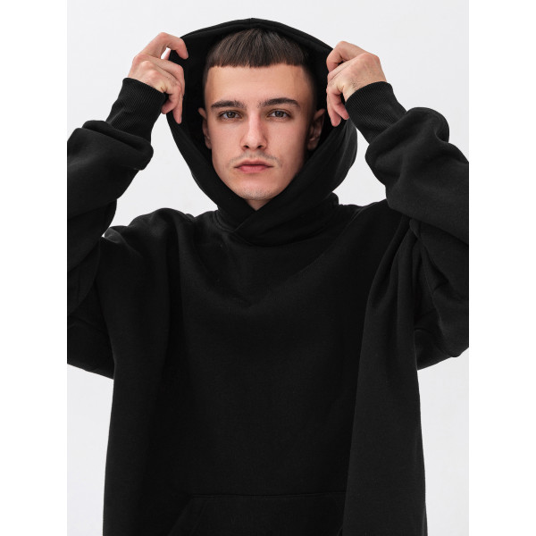 Худі оверсайз утеплений шоколадний  RAY OVERSIZE Чорний