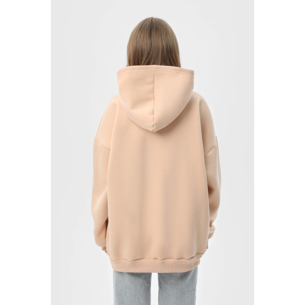 Худи оверсайз утеплённое RAY OVERSIZE, чёрный, бежевый