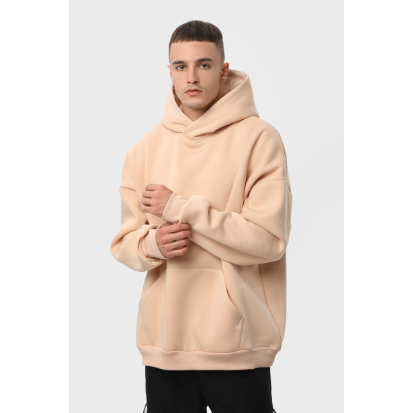 Худи оверсайз утеплённое RAY OVERSIZE, чёрный, бежевый