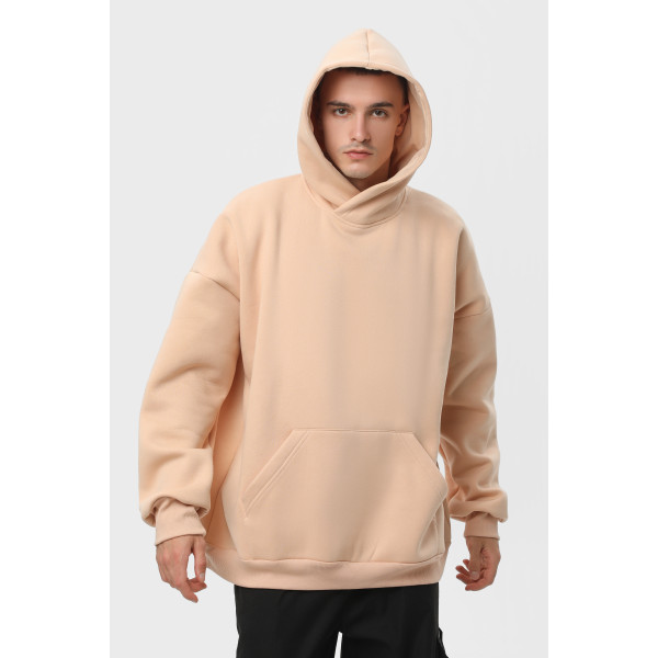 Худи оверсайз утеплённое RAY OVERSIZE, чёрный, бежевый