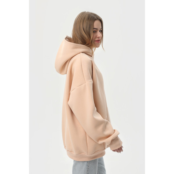 Худи оверсайз утеплённое RAY OVERSIZE, чёрный, бежевый