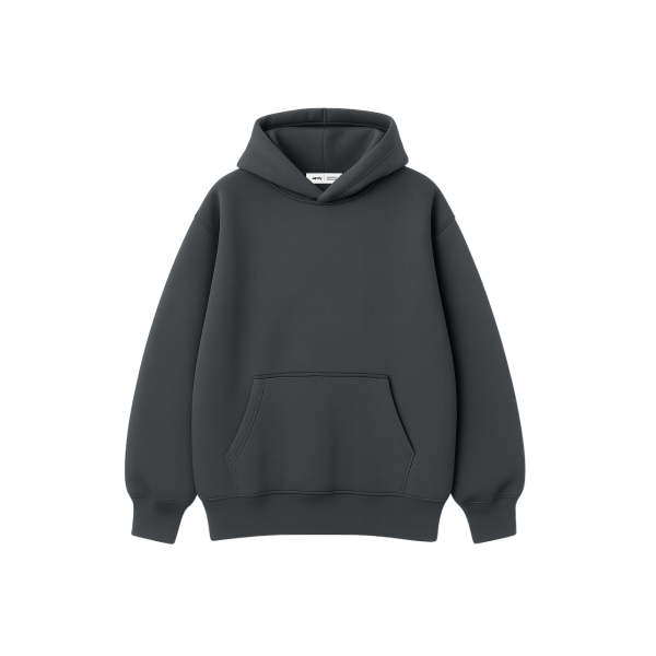 Худи оверсайз утеплённое чёрное RAY OVERSIZE серый