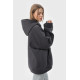 Худи оверсайз утеплённое чёрное RAY OVERSIZE серый