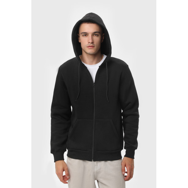 Худі утепленный на замке RAY BASIC U0405L-Black, Сірий