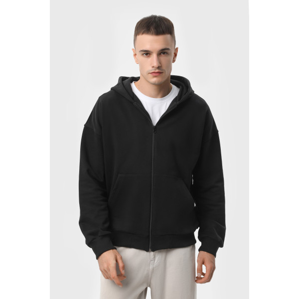 Худи на замке RAY PREMIUM LOOSE, чёрный
