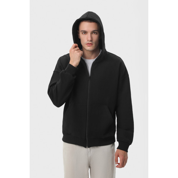 Худи на замке RAY PREMIUM LOOSE, чёрный