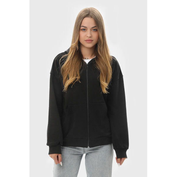 Худи на замке RAY PREMIUM LOOSE, чёрный