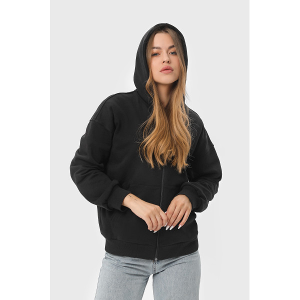 Худи на замке RAY PREMIUM LOOSE, чёрный
