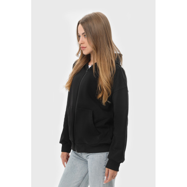 Худи на замке RAY PREMIUM LOOSE, чёрный