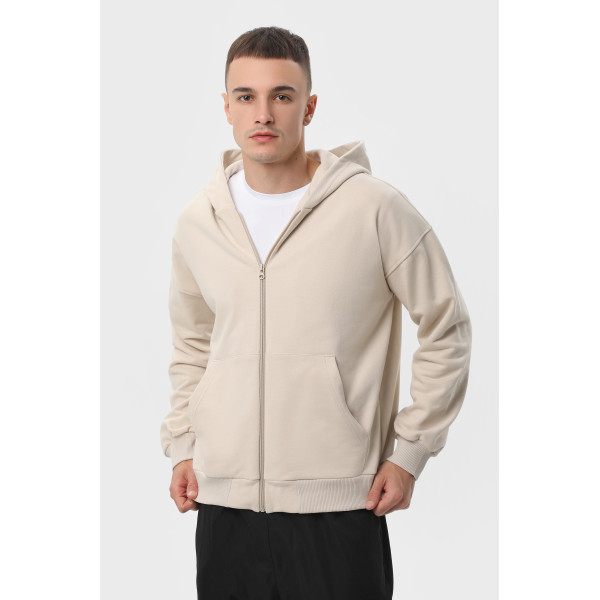 Худі на замку чорний RAY PREMIUM LOOSE  UNISEX Бежевий