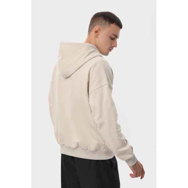 Худі на замку чорний RAY PREMIUM LOOSE  UNISEX Бежевий