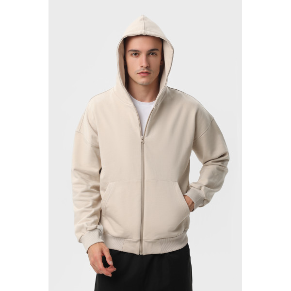 Худі на замку чорний RAY PREMIUM LOOSE  UNISEX Бежевий