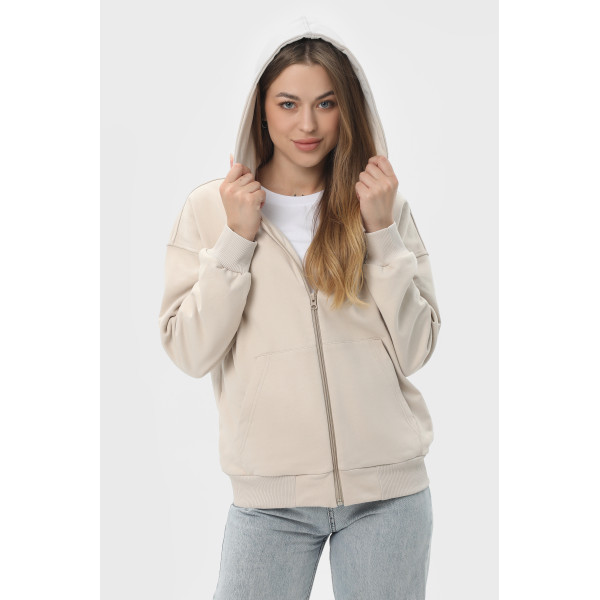 Худі на замку чорний RAY PREMIUM LOOSE  UNISEX Бежевий