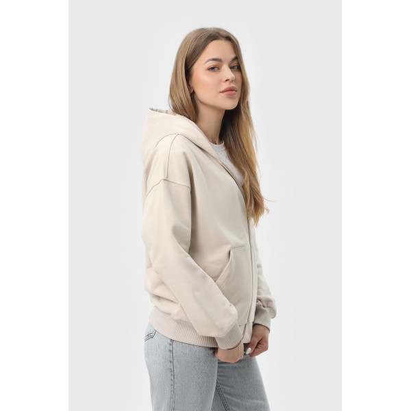 Худі на замку чорний RAY PREMIUM LOOSE  UNISEX Бежевий