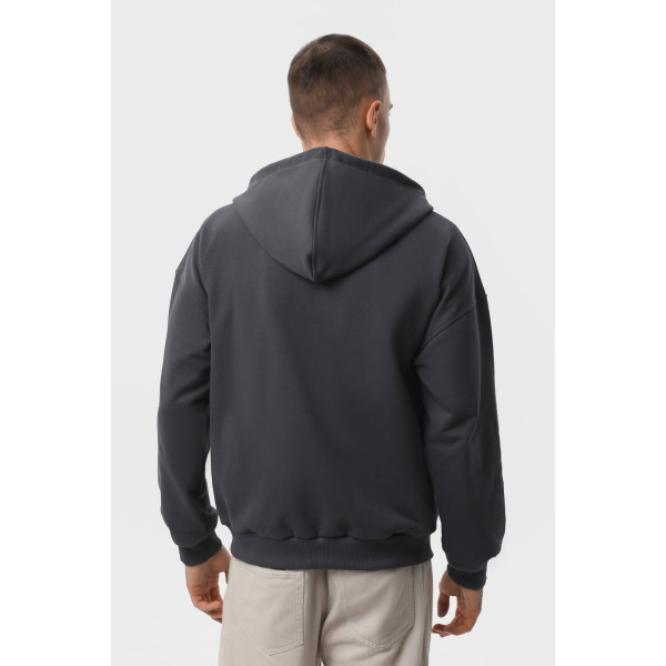 Худі на замке чёрный RAY PREMIUM LOOSE Сірий