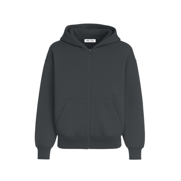 Худі на замке чёрный RAY PREMIUM LOOSE Сірий
