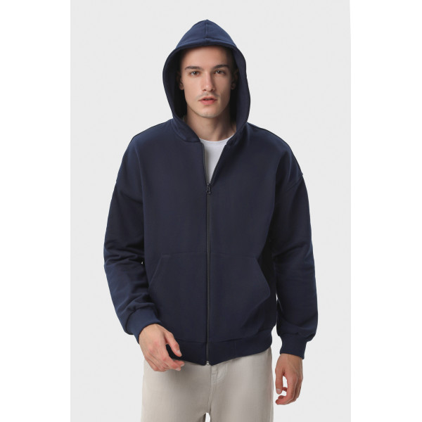 Худі на замку чорний RAY PREMIUM LOOSE  UNISEX Синій