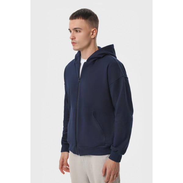 Худі на замку чорний RAY PREMIUM LOOSE  UNISEX Синій