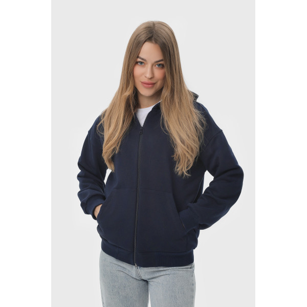 Худі на замку чорний RAY PREMIUM LOOSE  UNISEX Синій