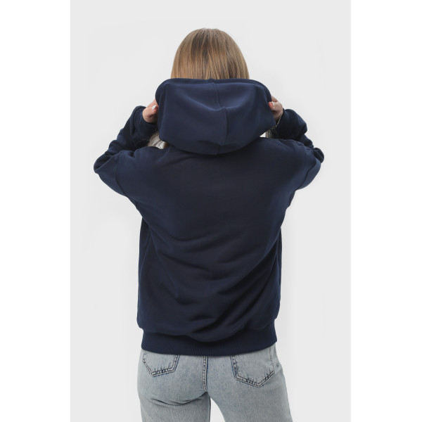 Худі на замку чорний RAY PREMIUM LOOSE  UNISEX Синій